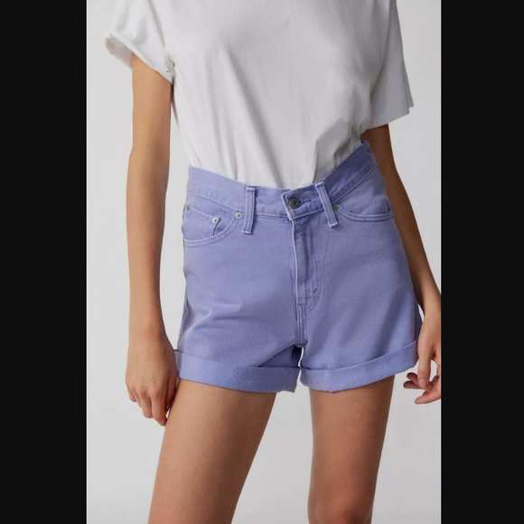 Levi’s ‘80s Rolled Mom Denim Short - Dusty Persian Violet 28" NWT - Picture 3 of 9
